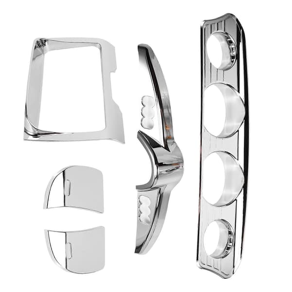 Forkromet frontmåler stereo accent trimdæksel instrumentbræt kontaktpanel sæt til Harley Street Glide Electra FLHT Glide Ultra 14-23 Electroplated silver