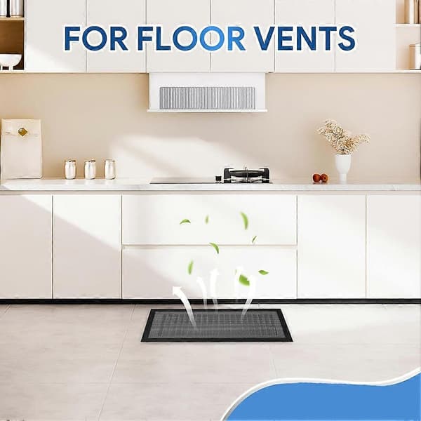 Gulvventilhetter, 5,5x12 tommer magnetiske ventilhetter Luftventilhetter Nettskjerm Registerventilhetter for hjem, gulv, HVAC B Black