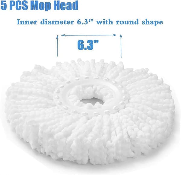 5 STK Mikrofiber Erstatningsmopphode for Spinnmopping Standard Størrelse