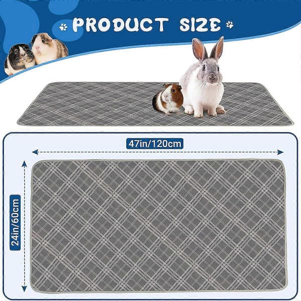 2-pack marsvinsburfoder, 119x61 cm marsvinsströ återanvändbart kaninströ, absorberande Gray