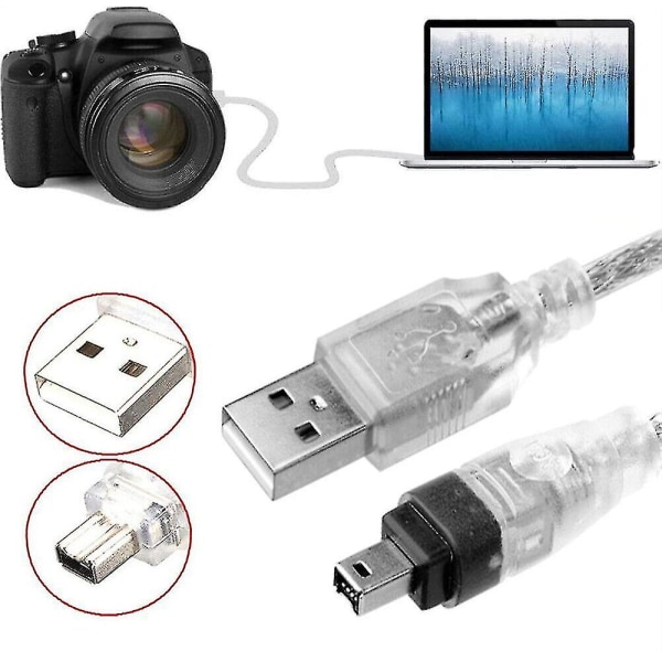För Mini DV MiniDV USB -datakabel FireWire IEEE 1394 HDV-videokamera för redigering av PC[HSfF]