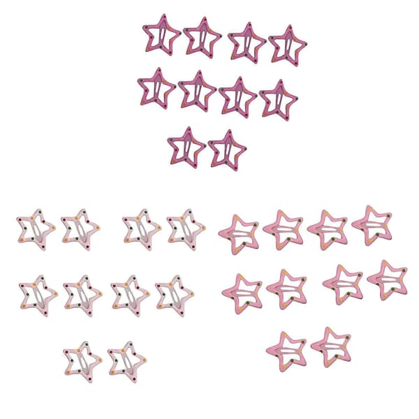 5 par stjerneklips for jenter BB hårklips stjernespenner stjernehårklips for barn sideklips panneluggklips stjernespenn lys rosa light pink