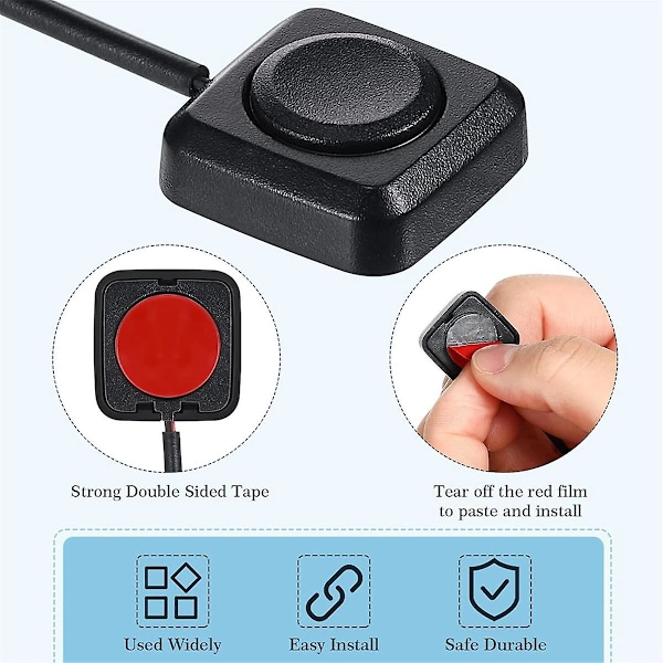 5 stk. Momentary Switch Momentary Trykknap ON Off Switch 12V 24V Overflademonteret Mini Knap Switch Black