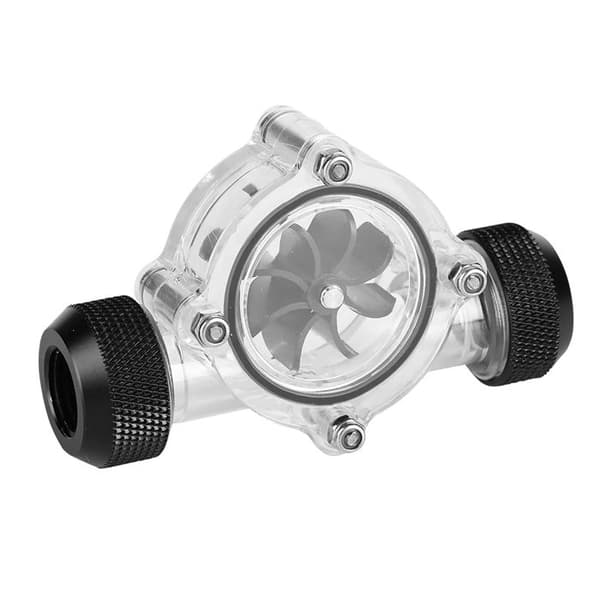 G1/4\" Gevind Port Flow Meter Indikator til PC Vandkøling 8 Hjul (Sort)