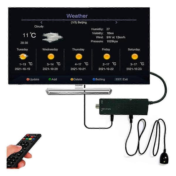 TDT HD-dekoder TDT HD HDMI-kompatibel tuner DVB T2 H265 HD-dekoder TDT HD Euroconnector Full HD 1080 Black