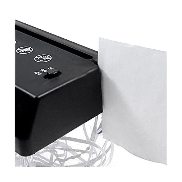 Bärbar elektrisk pappersstrimlare USB batteridriven strimlare dokumentpappersklippverktyg kontor --(WR)[C]
