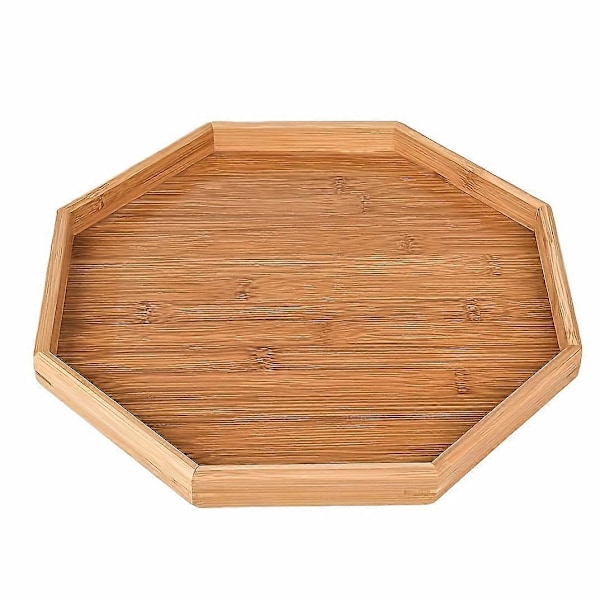 1 stk. åttekantet trebrett for servering av mat, snacks, drikke, sushi, biff, pizza, desserter, kaker, brød, frokostbrett, kaffebrett, charcuteriebrett 3.82*3.82*0.39inch
