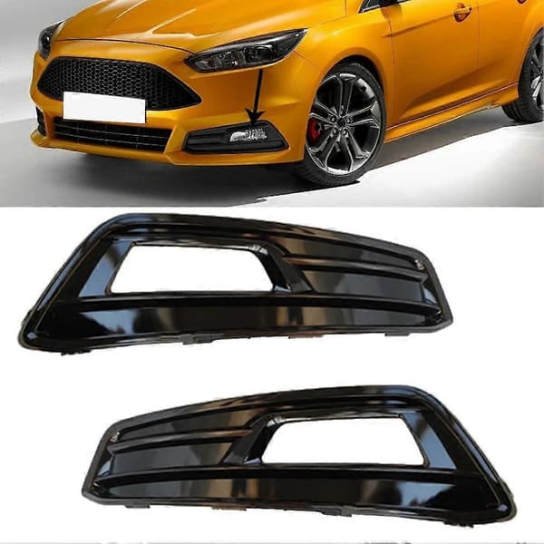 Frontfanger Grill Tåkelys Deksel Trim Tåkelys Frontlykter Ramme for Ford Focus ST 2015-2018 Black