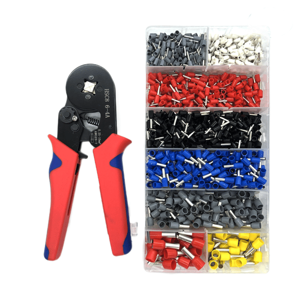 [KK]Ferrule Crimping Tool Kit, Professional Self-Adjusting Ratchet Wire Crimper Tool with Wire Connector Kit.