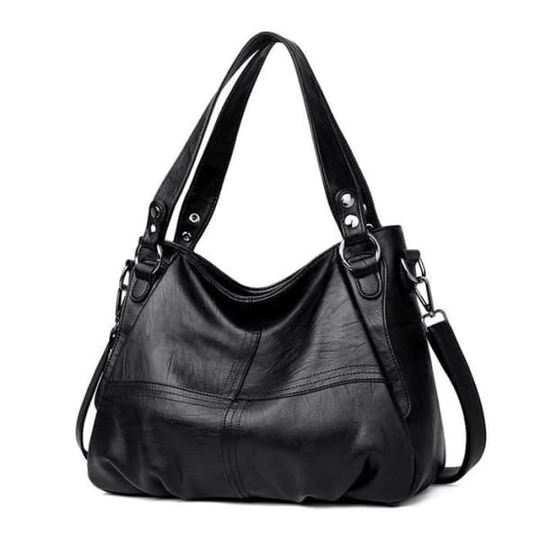 Dame håndtaske i ægte læder Stor designer mulepose - Model: Sort 39cm x 17cm x 29cm - YSSTDB02245