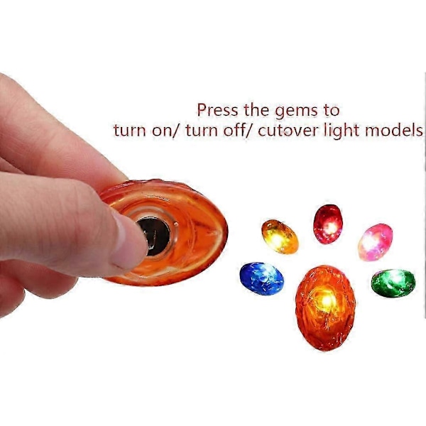 Infinity War Thanos Infinity Gauntlet elektronisella irrotettavalla hehkuvalla Infinity Stones Cosplay Halloween Prop PVC -käsineellä, yhteensopiva aikuisten kanssa