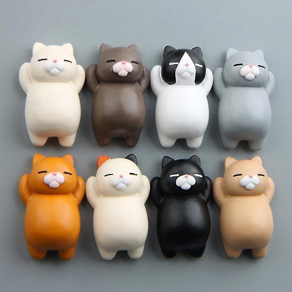 3D cartoon cat funny fridge sticker fridge magnet home phone decor gift 8 pcs