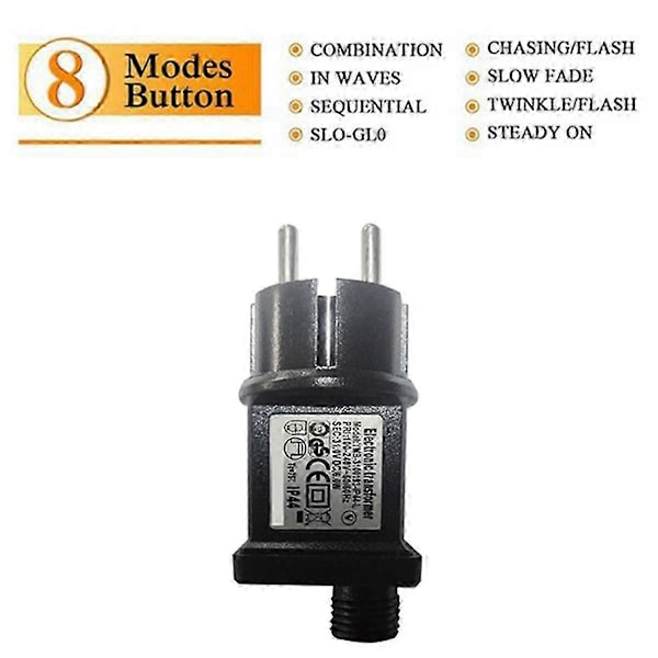 Strömadapter 31V 6W Utgångsström 100V-240V Åtta Funktioner EU-kontakt Black