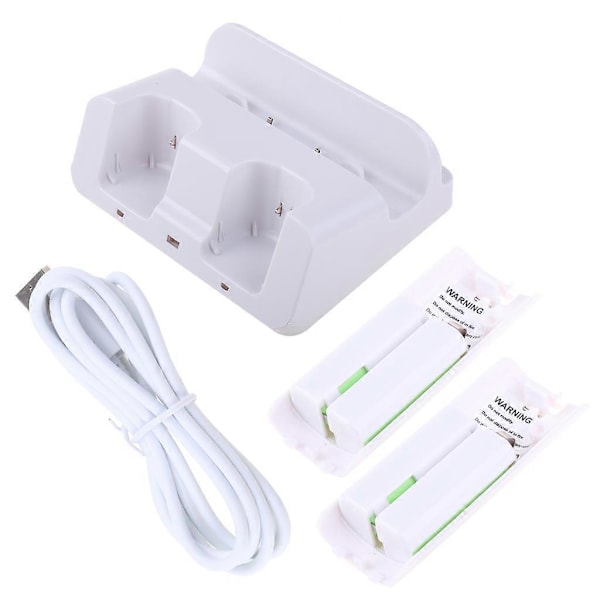 Wii U Gamepadille akulla ja USB-latausjohdolla varustettu latausasema Silver