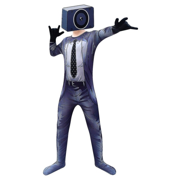 Hot Skibidi Toalettdräkt Ljudkamera Man Body Speakerman Titan Modell Cos Jumpsuit Barn Jul Halloween Födelsedagspresent