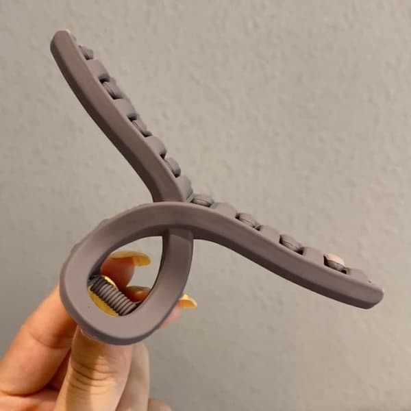 Stor mat barrette, ca. 11 cm lang, kaffe