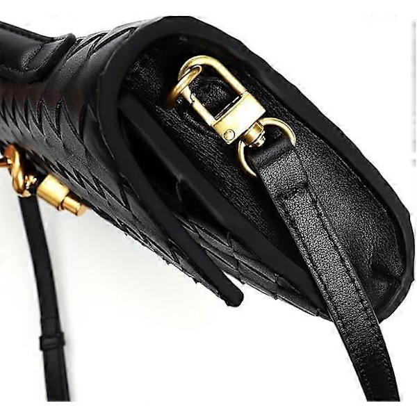 Aftenveske Clutch for Kvinner med Avtakbar Kjede Lær Håndvesker Skulderveske Crossbody Veske, Svart