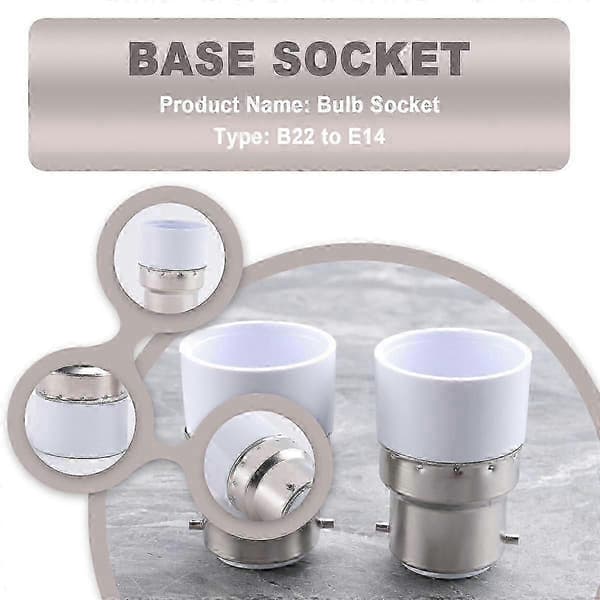 4-pak 220V B22 til E14 Sokkel Pære Adapter Holder