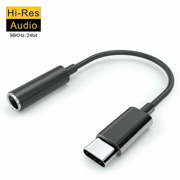 USB-C hodetelefonadapter, USB-C til Type-C til 3,5 mm Aux-jackadapter med kompatibel DAC-brikkesett