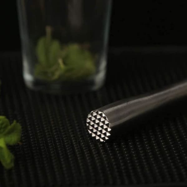 Cocktailmuddler i rustfrit stål, Mojito Muddler, Cocktailredskaber, Køkkenudstyr, 18,5 cm
