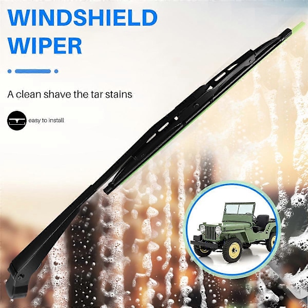 Universell vindrutetorkararm och blad för Willys Traktor 7731000001 0390506510 Black