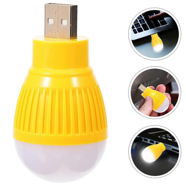 LED Mini Lys USB Små Lamper til Hjemmebrug Nødbelysning 4 Stk Gul