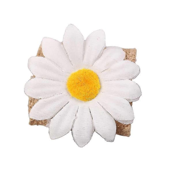 Sæt med 12 stk. solsikkeblomst servietringe, servietspænde