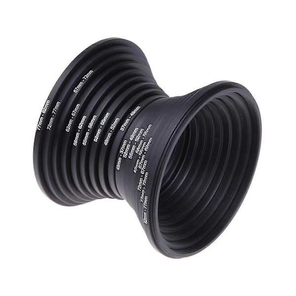 18 kpl 37-82 mm objektiivin kameran kiinnitysrengas suodatinadapterisarja valokuvausmuunnintarvikkeet alas helppo Black