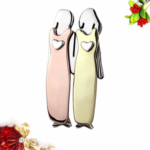 Alloy Sister Broschnål Set: 2 Systrar Klädnål Systerskap Brosch Legering Tröja Slagstift Brosch för Handväska Tröja