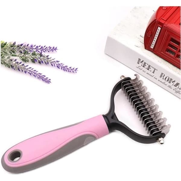 Børste - CLEM Provence - XL - Dobbeltblad - Ergonomisk - Til langhårede hunde og katte