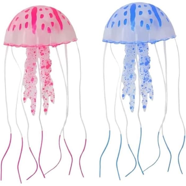 Akvariedekorasjon - Uspesifisert - Kunstig manet - Silikon - 2 stk - Fluorescerende effekt