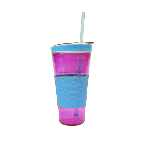 Rese Snack & Drink Cup med halm-Yvan pink