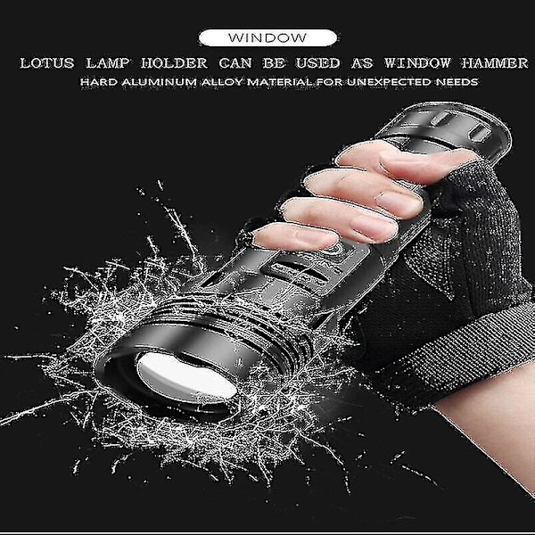 1000000 Lumen Superljus Stark LED Taktisk Ficklampa Uppladdningsbar LED Arbetslampa