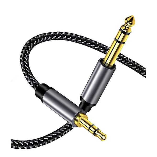 2m 6,35 mm till 3,5 mm Jack Aux-kabel för elektronisk keyboardgitarr