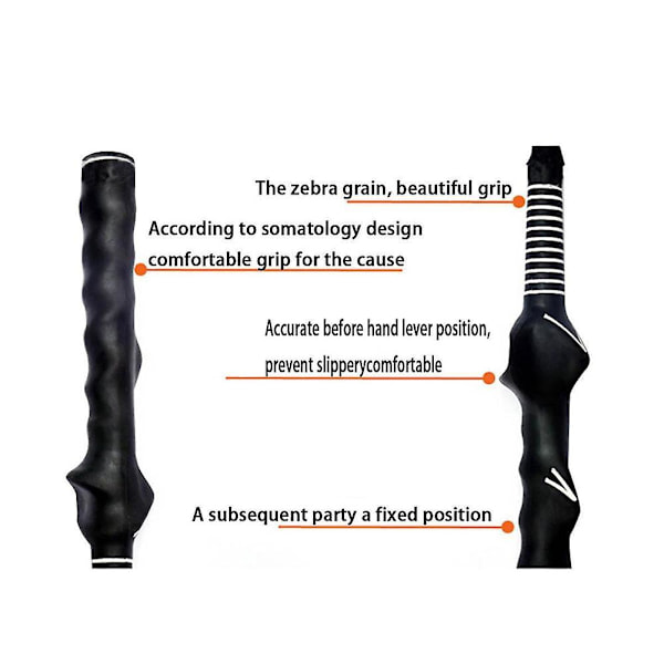 Golf Korrekt Kropsholdning Øvelsesstang Putter Grip Anti-Slip Gummihåndtag Tilbehør Black
