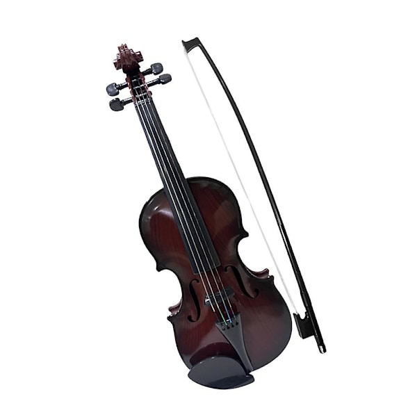 Simuleret violin, musikøvelsesviolin, kompatibel med begyndersæt, musikinstrument, udsøgt dark brown