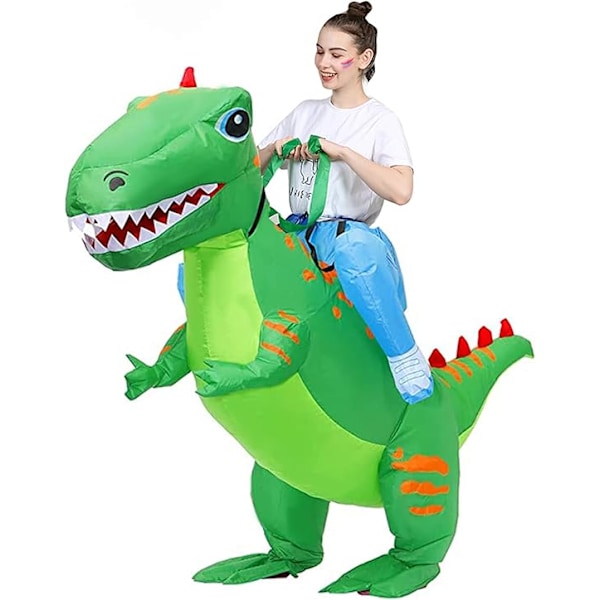 Uppblåsbar dinosauriekostym, rolig uppblåsbar kostym Halloween och jul fest cosplay kostym Kompatibel med tonåringar vuxna barn