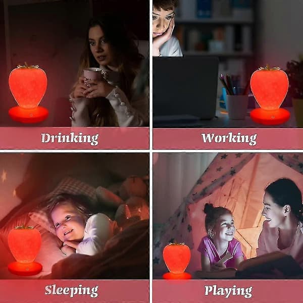 USB Jordbær Nattlys Rød
