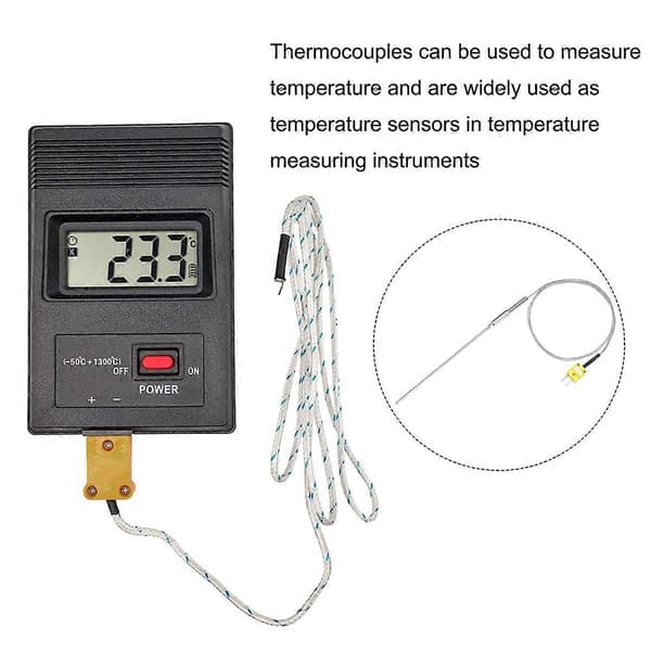 [KK] Meter Temperatursensorprobe -50 til 1100°C, 1m ledning 3,2x150mm