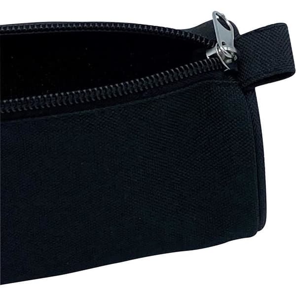 Basic rund penalhus - Sort - Stor - Ø7x22 cm - 600D polyester - Robust lynlås - Fra 6 år+