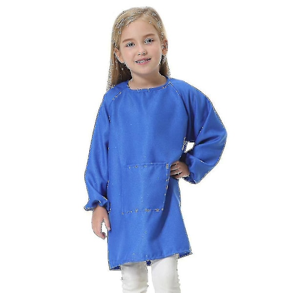 Vattentät Målarförkläde för Pojkar och Flickor, Barnförkläde för Konst och Hantverk, Långärmad, Ny Dark Blue L
