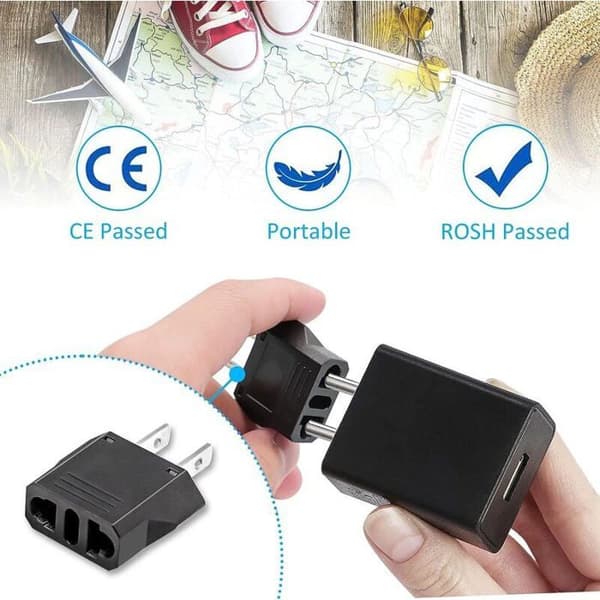5x reiseadapter, Frankrike til USA pluggadapter, USA adapter, Canada pluggadapter, adapter