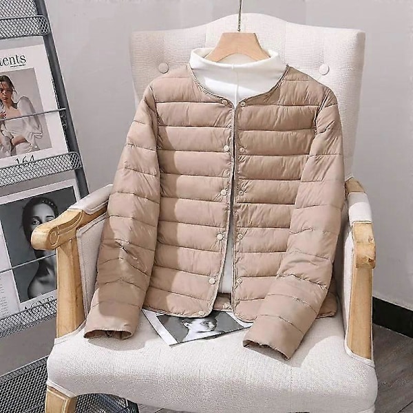Höst Vinter Dam Kort Dun Bomullsjacka Dam Parkas Tunn Lätt Foder Varm Kappa Kvinnlig Casual Ytterkläder Dam Toppar black M