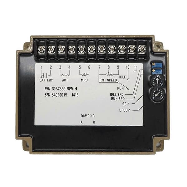 3037359 Generator Hastighetskontrollenhet Motorregulator for Genset Deler Generator Black Brown