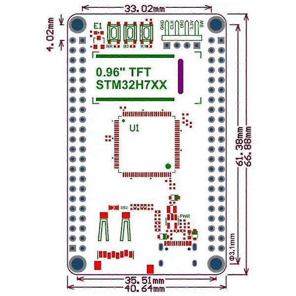 Weact Stm32h7 Stm32h750vbt6 Stm32h750 Stm32 Demokort Utvecklingskort (a)
