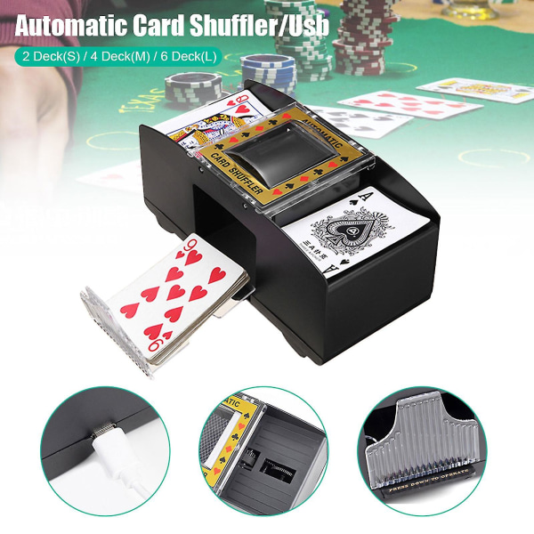 Utomatic Card Shuffler 6 Deck Electric, pelikorttien sekoituspatteri toimii  pokerikorttipelissä perhepelissä 6daf | Fyndiq