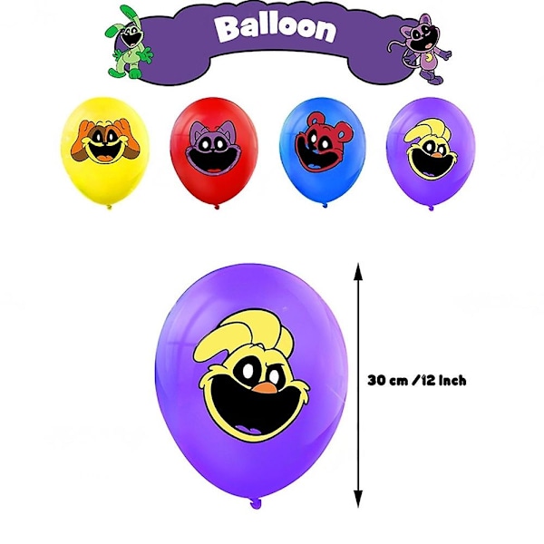 Gåvor Heminredning Födelsedagsfest Tillbehör Kits Smiley Critters Tema Banner Ballonger Tårtdekorationer