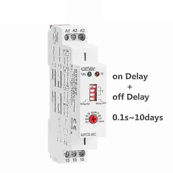 [KK]GRT8-EC 10A Dual Function Timer Relay with Delay On or Delay Off AC230V Time Relay bs