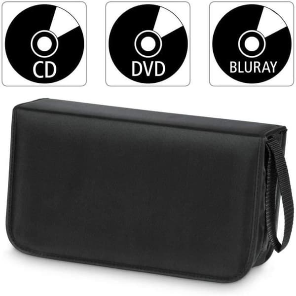 CD-opbevaringsetui, ærme til 80 CD'er/DVD'er/Blu-rays, opbevaringsmappe, bæretasker, pladsbesparende til kontor, stue