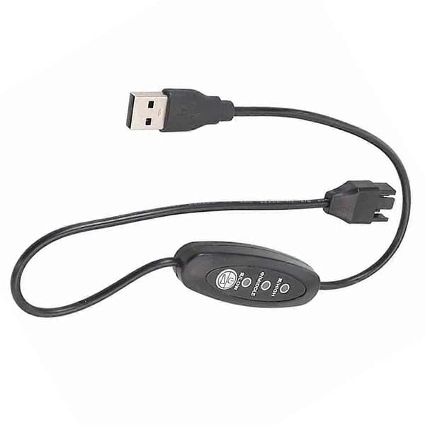 USB 5V til 12V Boost Blæserkabel Justerbart USB til 4-bens Blæserkabel 3 Gear Justerbare Hastigheder USB til 12 Black